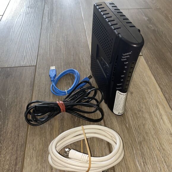 Arris TM632A Cable Touchstone Telephony Modem With Cables - Picture 8 of 8